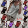 2021 European Spring and Summer Fashion Casual Solid Color Stitching V-Neck-paljetter Kortärmad T-shirt Support Blandad sats