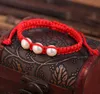 20 stks/partij Lucky Kabbalah Red String Pearl Charms Hamsa Armbanden Vrouwen Handgemaakte Fatima Vriendschap Sieraden