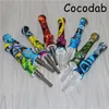 Hookahs Dab Straw Nectas Kits avec 100% 14mm Gr2 Titanium Tips Dabber Tool Tuyau de nectar en silicone de qualité alimentaire