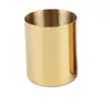 400ml Nordic Style Brass Gold Vase Stainless Steel Cup Cylinder Penhållare för skrivbord Arrangörer SN941