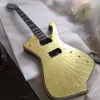 Purple Gold Sliver Cracked Mirror Electric Guitar Abalone Cream Body Binding, Abalone Pearl Inlay