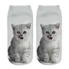 3d animal gato impreso impreso para mujeres de otoño calzadas cortas calcetines cortos graciosos calcetines casuales para mujeres2394867