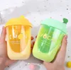 En son 12 oz drinkware karikatür kedi simülasyon çift düz kapak süt çay bardağı gıda sınıfı plastik bardaklar, özelleştirilmiş logo desteği