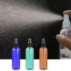 Garrafas de pulverização plásticas de 100ml redondas Ombro recarregável frascos recipiente para limpar perfumes embalagens de cosméticos