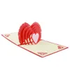 Carte de voeux 3d cartes cadeaux cartes d'amoureux coeur d'amour cartes pop up anniversaire saint valentin anniversaire pour femmes dames cadeau