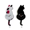 Weiß Schwarz Wagging Tail Cat Design Wanduhr Kinder Schlafzimmer Wand Dekoration Einzigartiges Geschenk Kreative Cartoon Stumm DIY Clock2260