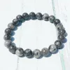 Bracelet en Larvikite grise de haute qualité, pour pratique spirituelle, énergie, méditation, perles Mala, 268k, MG0377