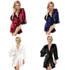 Mulheres quentes sexy nightwear cetim lace lingerie sleepwear robes noite íntimo robes vestido quimono exótico roupas babydolls chemises