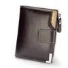 Luxury Casual men's brand wallet vertical multi-function wallet zipper buckle three folds purse tide porte cartes de luxe293G
