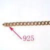 Amberta Stamp 925 Gele Solid Gold GF Link Chain Mens Curb Cubaanse ketting 23.6inch 10mm Italië