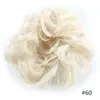 الفتيات مجعد scrunchie chignon مع الشريط المطاط البني رمادي حلقة الشعر الاصطناعية التفاف على فوضوي كعكة ذيل حصان الألياف topknot