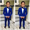 Royal Blue Boy Formal Suits Dinner Tuxedos Little Boy Groomsmen Kids Children For Wedding Party Prom Suit Formal Wear (Jackets+Pants)