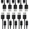 Typ C Micro USB-kabel 1m 3FT-kablar för Samsung Galaxy S3 S4 S6 S7 S8 S9 S10 Not 8 9 10 HTC LG Android Telefon