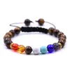 Sieben Chakra-Armbänder – 8 mm natürliches Lavastein-Perlenarmband, Herren-Armband zum Stressabbau, Yoga-Perlen, Aromatherapie-Armband mit ätherischen Ölen