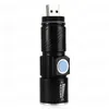 Mini LED Latarka Zoom 5W 500LM LED 3 Tryby Zoomable Latarka Latarka USB Lampa Litowa Litowa Lata Latarka LED