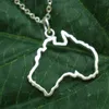 10PCS Outline Commonwealth of Australia Country Map Necklace Simple Adoption Continent Australian State Sydney Profile Necklaces