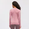 Camicie da yoga da palestra elastiche a maniche lunghe da donna Giacca sportiva da corsa in maglia sottile Felpe fitness nere ad asciugatura rapida Top alla moda