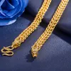 Hip Hop Rock Style 18k Yellow Gold Filled Mesh Power Chain For Men Fashion Necklace Collares Gift 24"