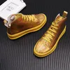 Nuovo arrivo Uomo Oro lucido appariscente Casual scarpe alte Appartamenti Designer maschile Abito da ballo Mocassini Scarpe Mocassino zapatos hombre