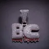 Gioielli hip hop Iced Out Nome personalizzato Bianco Drip Lettere Collane a catena Pendente con catena di corda