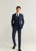 Costumes trois pièces bleu marine pour hommes, coupe cintrée, Tuxedos de marié de mariage, Blazer formel à revers cranté, veste de costume de bal, gilet et pantalon