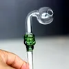 6 polegadas crânio fumar tubos de vidro cachimbos petróleo queimador de óleo alça curvo mini mão soprada reciclador bong