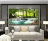 Custom 3d Wallpaper Simple Leisure Green Tree Forest Waterfall Landscape Living Room Bedroom Background Wall Decoration Mural Wallpaper