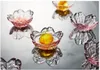 Japon çiçek plakaları kiraz çiçeği pembe ev dip sosu daire kristal cam kase