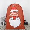 Weihnachtsgeschenktaschen große Leinwandtasche Santa Sack Drawess Geschenkbeutel mit Rentiere Santa Claus Sacksacks für Kinder Süßigkeiten Taschen XD21822