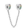 2019 Yeni Kristal Güvenlik Zinciri Charms Boncuk Otantik 925 Ayar Gümüş Pandora Bilezikler Takı DIY Aksesuarları 8 Stil Kadın Gfits Uyar