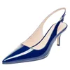 Hot Sale-Wholesale Merk Dames Pumps 2018 Lente Puntschoen Patent Stiletto Blauw Zwart Red White Peach Dress Schoenen Maat 4-12.5 CRR816