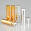 Venta al por mayor 200 Uds 5ML Mini botella de Perfume de vidrio UV recargable con rollo en frasco de aceite esencial vacío LX9016
