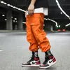 FAVOCENT 2020 automne hommes poches latérales pantalon Harem Cargo Hip Hop décontracté hommes Joggers mode Streetwear noir Orange pantalon