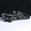 Hot Koop Vintage Mode-sieraden 925 SilverBlack Gold Fill Princess Cut Sapphire CZ Diamond paar ringen vrouwen bruiloft bruids ring set geschenk