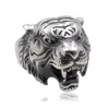 Nouvelle mode rétro Tiger Head Male Ring Creative Animal Zodiac Alloy Ring Band Men's Ring Party Bielry266k