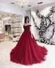 Ball Gown Burgundy Tulle Red Prom Dress 2019 African Plus Size Evening Formal Dresses Abiti da sera