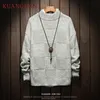 KUANGNAN Solid Plaid Knitted Winter Pullover Men Sweater Man Thick Warm Pull Men Sweater Coat Winter Mens Sweaters 2018 Autumn SH190930