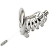 Stainless Steel Male Chastity Device with Silicone Tube Spike Ring Sex Toys for Men Sex Slave Penis Lock Cage G267E