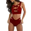 Vieunsta halter bandage badkläder bikini push up criss cross bikini set baddräkt hög midja baddräkt maillot de bain femme