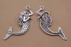 Tibetan Silver Mermaid Jewelry Pendant Alloy Fish Charms For DIY necklace Jewelry Accessory Making findings 21*75mm