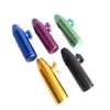 Aluminum metal Bullet Rocket Shaped Snuff Snorter Sniff Dispenser Nasal Endurable For Tobacco Cigarette Smoking Pipe Tools 7 colors 6 styles