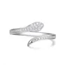 2020 Neuankömmling Einfacher Modeschmuck Echt 925 Sterling Silber Pavé Weißer Saphir CZ Diamant Edelsteine Frauen Hochzeit Schlangenband Ring Geschenk