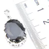Natural Black Onyx Oval facettierte Anhänger LuckyShine 925 silberne Schmucksachen für Frauen Halsketten-Anhänger-freies Verschiffen P0007