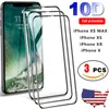 clear temple glass Screen Protector Cover for iPhone XR XMAX 10D samsung S8,S9.without retial package