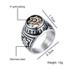 Stainless Steel Retro Silver Gold Hexagram Men Star Of David Jewish Religion Rings With Black Stone Men's Rings Mason Jewelry