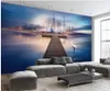 Abstract stereo tall building night scene background wall 3d murals wallpaper for living room