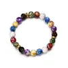 2020 Mode Natursten Yoga Armband Smycken För Kvinnor Män Färgrik Chakra Agate Energy Stone Bracelets Alla hjärtans daggåva