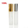 5ml 10ml de vidro transparente frasco de pulverizador claro atomizador de perfume com tampão de prata ouro portátil mini frascos de amostras