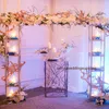 stand only )Gold floor Metal Tall Flower Arch backdrop Centerpieces For Wedding Decoration Floral Arrangement stand wedding stage decor