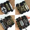 50PCS Men Women Top Assorted Leather Alloy Bronze Bracelets Wristbands Bangles Cuff Punk Cool Jewelry Party Gift Whole Wrist B310p